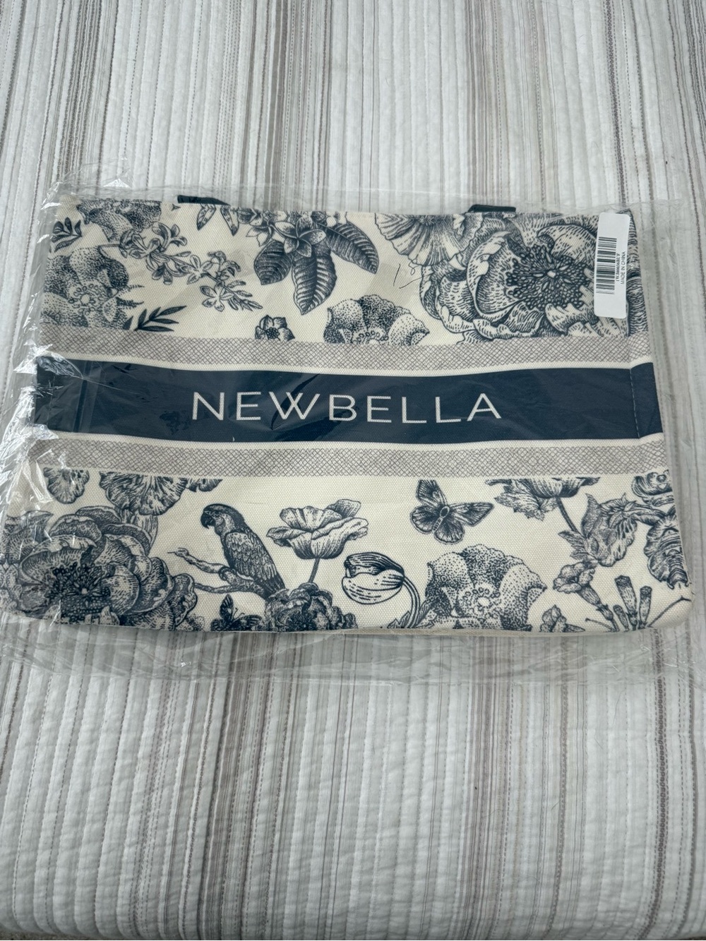 Newbella Navy Floral Canvas Tote